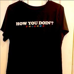 NWOT Friends “How you doin?” Black tshirt XL